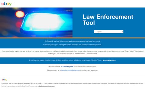 eBay LAW ENFORCEMENT eREQUEST SYSTEM