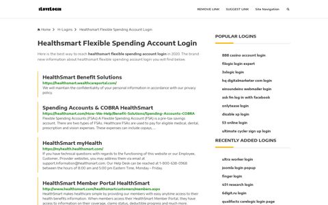 Healthsmart Flexible Spending Account Login ❤️ One Click Access