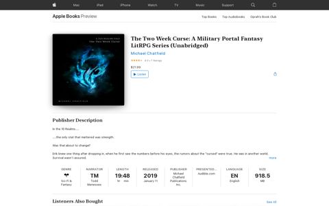 ‎The Two Week Curse: A Military Portal Fantasy LitRPG Series ...