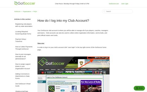 How do I log into my Club Account? – GotSoccer