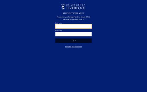 Student login - University of Liverpool