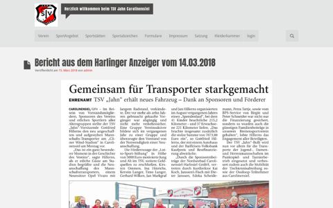 Bericht aus dem Harlinger Anzeiger vom 14.03.2018
