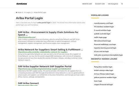 Ariba Portal Login ❤️ One Click Access - iLoveLogin