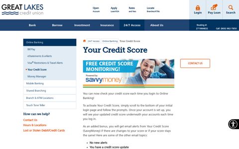Your Credit Score | Great Lakes Credit Union