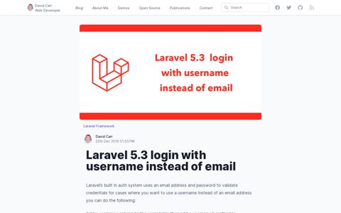 Laravel 5.3 login with username instead of email - DC Blog