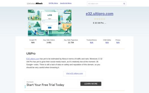 E32.ultipro.com website. UltiPro.