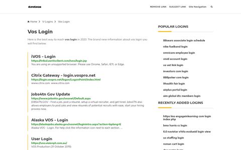 Vos Login ❤️ One Click Access - iLoveLogin