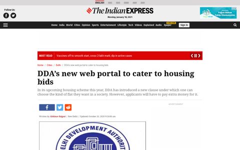 DDA's new web portal to cater to housing bids | Cities News ...
