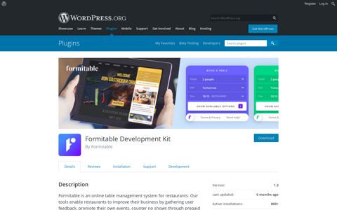 Formitable Development Kit – WordPress plugin | WordPress ...