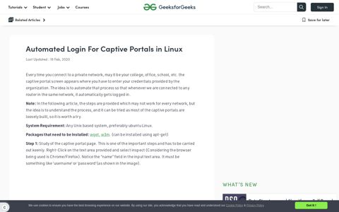 Automated Login For Captive Portals in Linux - GeeksforGeeks