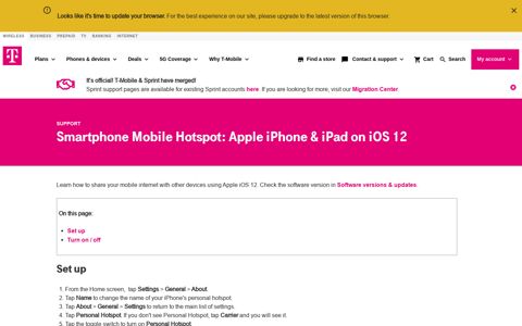 Smartphone Mobile Hotspot: Apple iPhone & iPad on iOS 12 ...