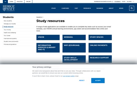 Study resources - Heriot-Watt University