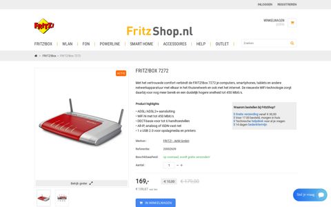 AVM FRITZ!Box 7272 ADSL router - Geschikt voor ISDN ...