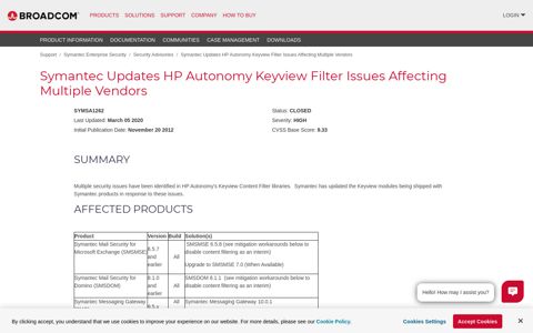 Symantec Updates HP Autonomy Keyview Filter Issues ...