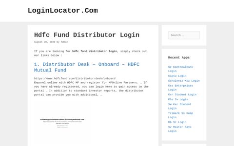 Hdfc Fund Distributor Login - LoginLocator.Com