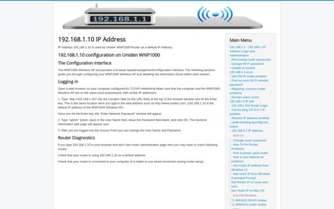 192.168.1.10 IP Address