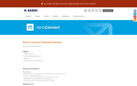 Kerio Connect Release History | Kerio Technologies