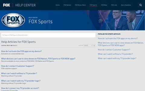 FOX Sports - the FOX Help Center