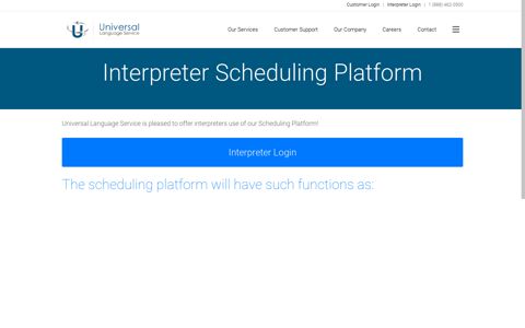 Interpreter Scheduling Platform - Universal Language Service