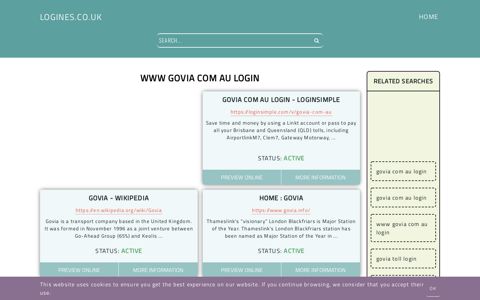 www govia com au login - General Information about Login