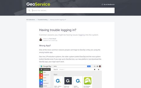 Having trouble logging in? | GeoService Help Center