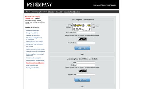 Fast Company Customer Service - buysub.com