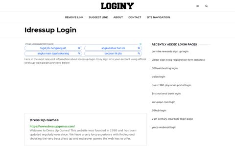 Idressup Login ✔️ One Click Login - loginy.co.uk