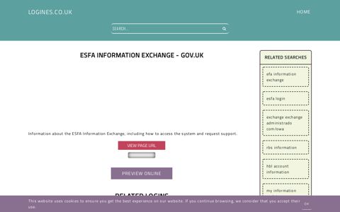 ESFA Information Exchange - General Information about Login