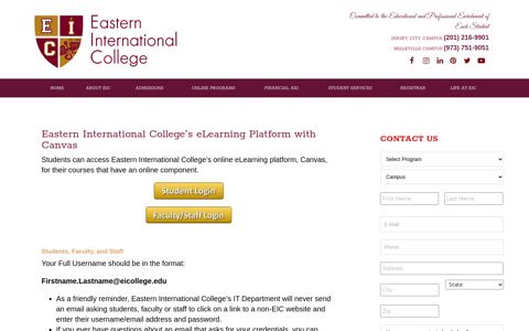 eLearning - Eastern International College