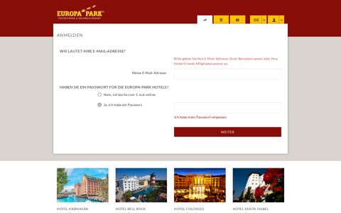 Login - Europa-Park Rust - Europa-Park Hotels