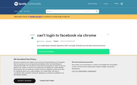 Solved: can't login to facebook via chrome - The Spotify ...