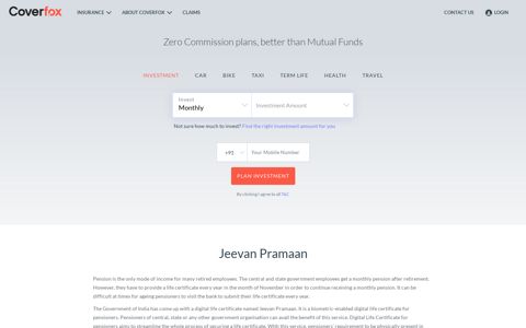 Jeevan Pramaan|Certificate for Pensioners Online|Coverfox
