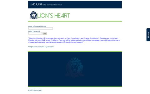 Lion's Heart Login