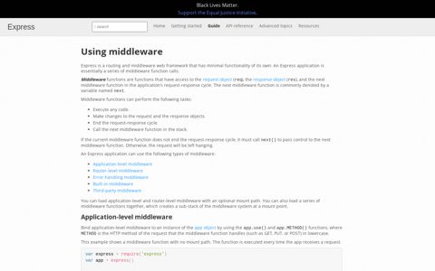 Using Express middleware - Express.js