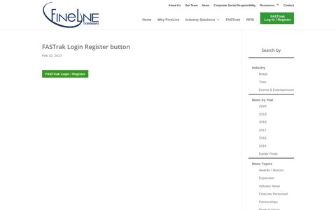 FASTrak Login Register button | FineLine Technologies