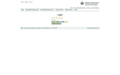 Login to Buy Fishing Licence Application