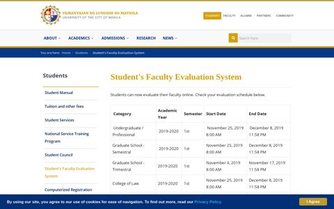 Student's Faculty Evaluation System