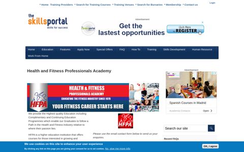 Health and Fitness Professionals Academy | Skills Portal