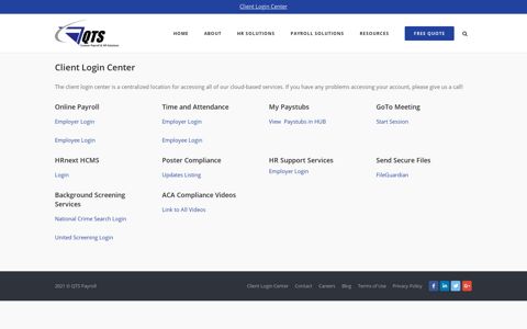 Client Login Center - QTS Payroll