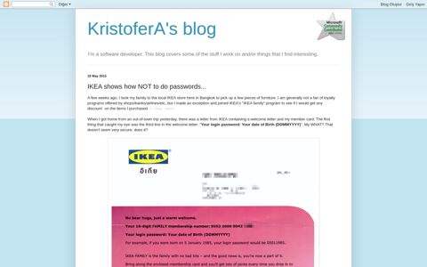 IKEA shows how NOT to do passwords... - KristoferA's blog