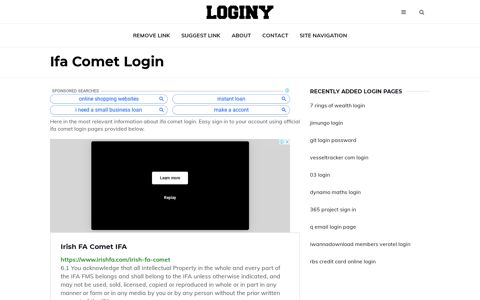 Ifa Comet Login ✔️ One Click Login - loginy.co.uk