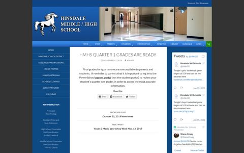 HMHS Quarter 1 grades are ready | Hinsdale Middle / High School