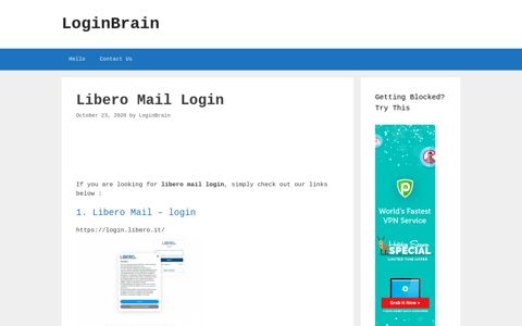 Libero Mail - Libero Mail - Login - LoginBrain