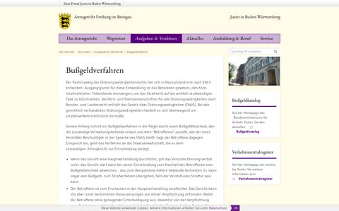 Amtsgericht Freiburg im Breisgau - Bußgeldverfahren