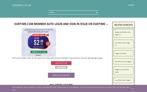 Ourtime.com Member Auto Login and Sign in Issue on ...