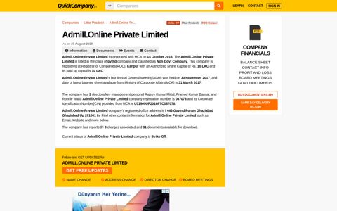 Admill.Online Private Limited - Company Information ...