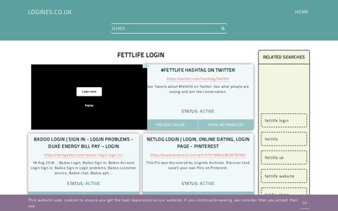 fettlife login - General Information about Login - Logines.co.uk