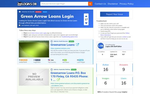 Green Arrow Loans Login - Logins-DB