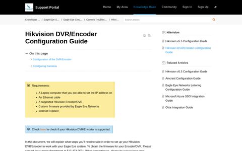Hikvision DVR/Encoder Configuration Guide - Support Portal