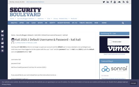 Kali 2020.1 Default Username & Password – kali kali ...